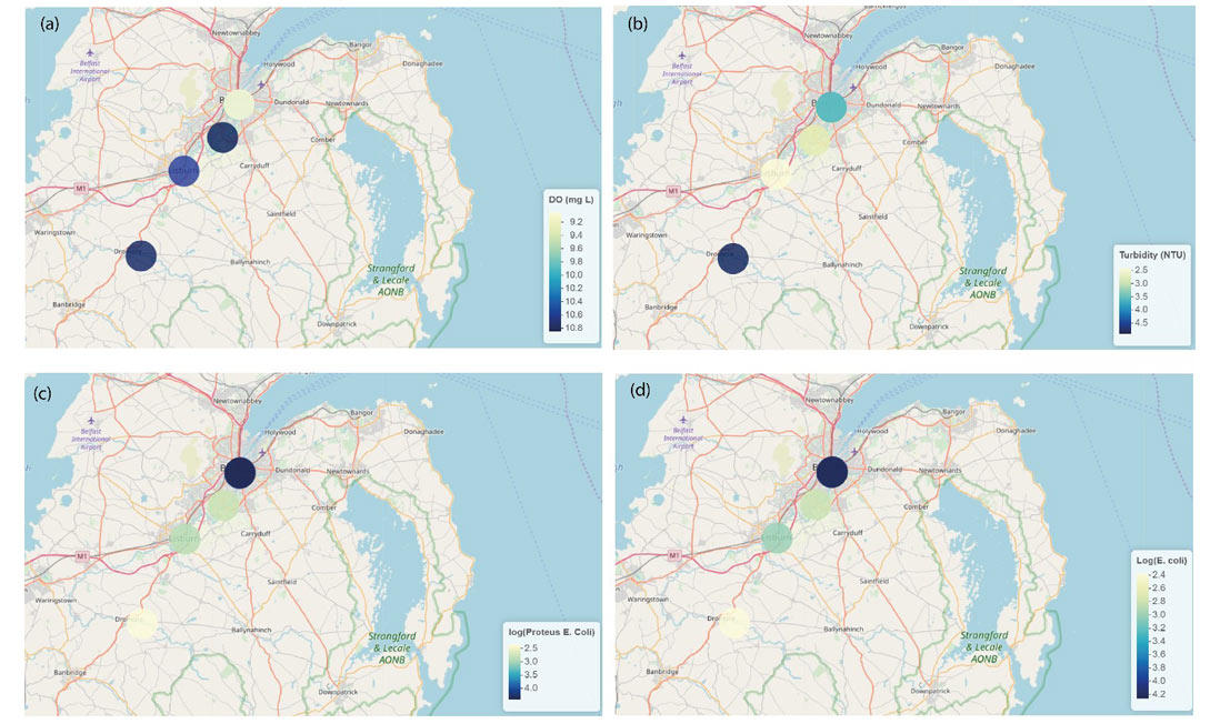 maps showing average measurement of key parameters